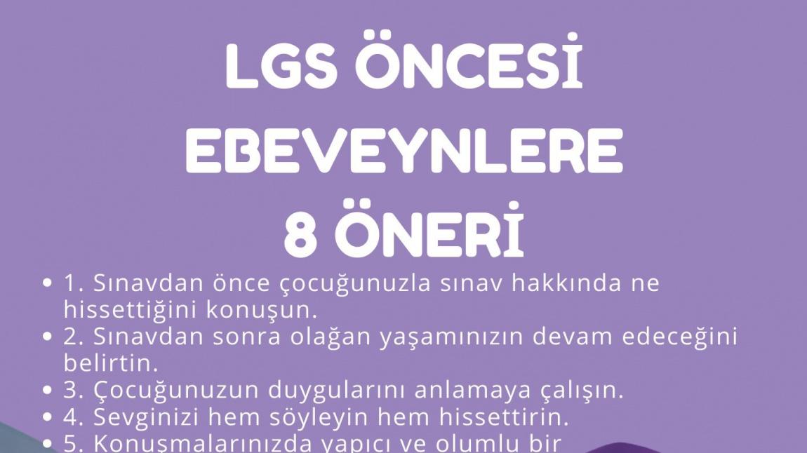 LGS ÖNCESİ EBEVEYNLERE 8 ÖNERİ